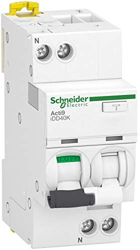 disjoncteur différentiel - idd40k - 1p+n - 25a - courbe c - 300 ma - type ac - 4.5 ka - schneider electric a9dk5625