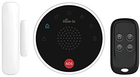 Hom-Io | Kit Allarme Casa Senza Fili OMNI ALARM, Smart con WiFi, Portatile e Indipendente, Sistema di Antifurto Casa Wireless Compatibile con Alexa e Google