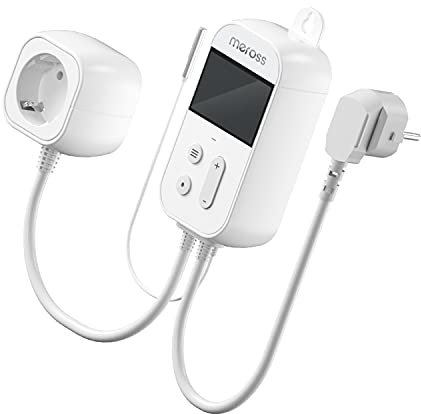 Universal Steckerdosethermostat, meross digital Thermostat Steckdose für Infrarotheizung oder Heizgeräte, Heizung und Kühlung, EIN/AUS/Zyklus/Countdown-Modus, 230V 3680W