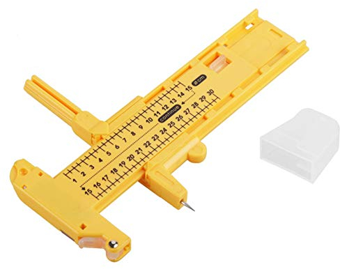 Restokki Coupe-Cercle Rotatif, Boussole Coupe-Cercle Papier Carton Caoutchouc Cuir Art Artisanat Outil (Jaune)