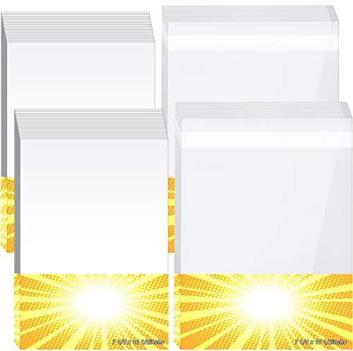 Epakh Lot de 240 sacs et planches de bandes dessinées transparentes réutilisables pour magazines de 19,5 x 26,7 cm, fournitures de protection ordinaires, blanc