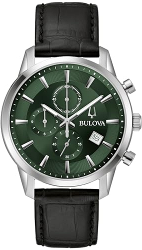 Bulova Herren Analog Classic Uhr mit Leder Armband 96B413