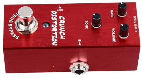 Guitar Distortion Effector, High Gain Metal Distortion Pedal Elgitarr Effektpedal True Bypass Looper Switcher för Elgitarr (AN-05 Röd)