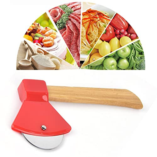 Tyenaza Pizza Cutter KIFE, buone fette rapidamente l'ascia rotonda Ergonomicamente per i ristoranti di casa (Red)