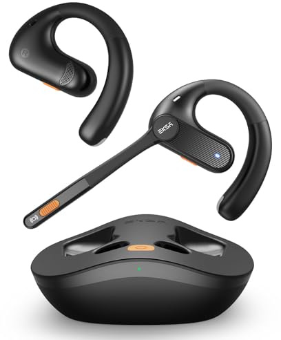 EKSA S30 Open-Ear Headphones Wireless, Bluetooth 5.3 Earphones, 70H Playtime, IPX5 Waterproof Air Conduction Open Ear Earbuds with TubeBass Technology for Office Driving Clear Calls