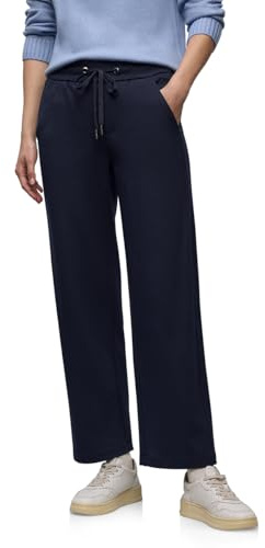 Street One Pantalón de Pierna Recta con Cinta Azul Profundo 38