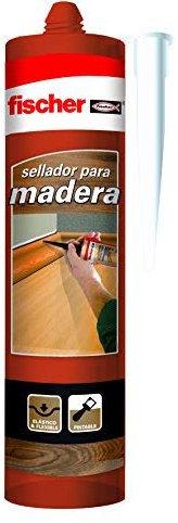 fischer - Mastic pour bois Sapelly, adhésif pour bois, vernis et peint, élastique et flexible, sans silicone ni solvant, idéal pour la menuiserie (300 ml)