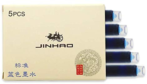 Jinhao x750 reservoarpenna 0,5 mm medium fin spets av Rhapsody bläckpennor (10 st blå patroner)