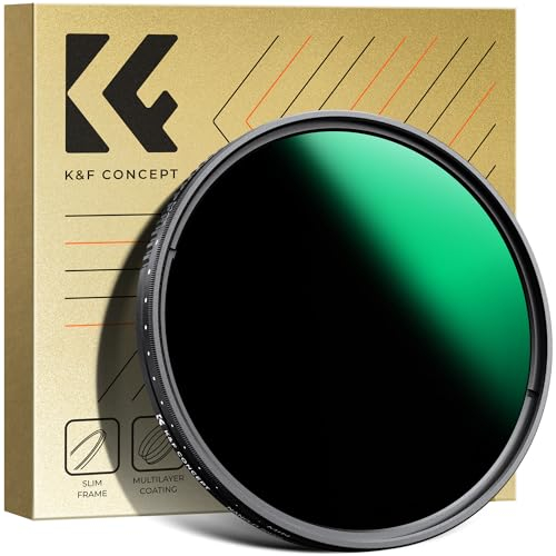 K&F Concept Variabler ND Filter 77mm ND3-ND1000 Graufilter (1.5-10 Blendenstufen) （Nano-Dazzle）