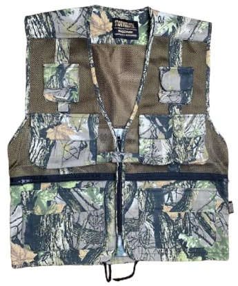 Générique Gilet Camouflage sans Manches pour Homme Chasse Camping Observation des Oiseaux Pêche (L, Camouflage)