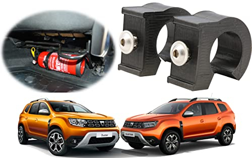craVeDRIVE [2 pezzi Estintore Auto Staffa Compatibile con Dacia Duster 2 | Supporto Estintore sotto il sedile del conducente | Nero | Estintore Supporto di fissaggio
