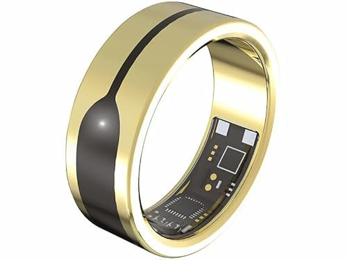 Newgen Medicals Smarter Ring: Fitnesstracker-Ring, Herzfrequenz- & SpO2-Anzeige, 2 mm, Gold, Gr. 57 (Damen, Fitnessring, Fernbedienung)