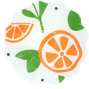 Pavilion Gift Company - Oranges - 6 Waved Edge Glass Serving 10 Oz Bowl Clementine Nectarine Fruit Kitchen Decor Summer Serveware