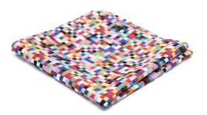 Generic FINO RAINBOW Einstecktuch Blau Bunt Handgemacht in Deutschland Männeraccessoires Herren Hochzeit LGBTQ