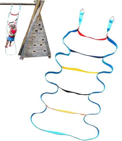 Échelle de corde pour - Échelle d'escalade pour la route d'obstacles - Swing Swing pour l'entraînement dans la cour de la corde pour - Échelle de corde colorée pour la maison sur