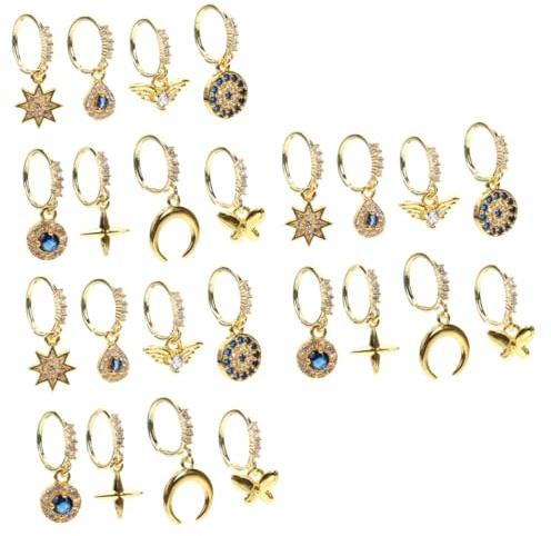 FRCOLOR Anillos Nasales De Aleación Aros Nasales Falsos para Mujer Pendientes De Cartílago Joyería para Nariz Decorativa para Eventos Y 8 Piezas X 5
