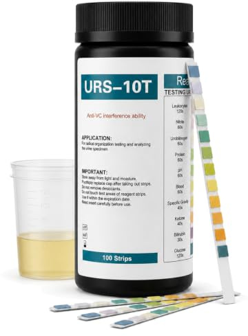 Bandelette urinaire 100 pièces, test multi-paramètres à lecture couleur