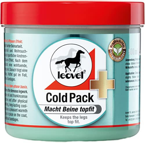 Leovet Cold Pack | 500 ml | Einreibemittel für Pferde | Zur Unterstützung der Beweglichkeit | Mit Arnika, Rosmarin, Menthol und Weihrauch-Harz | Mit einem Zwei-Phasen-Effekt