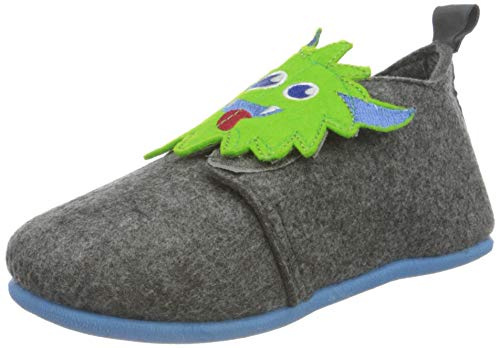 Playshoes Unisex Kinder Filz-hausschuhe Hausschuh, Monster, 28 EU
