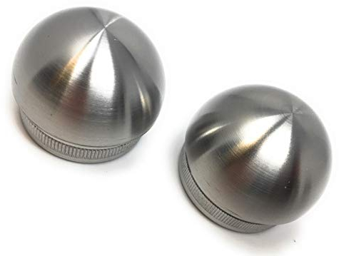 2 pasamanos de acero inoxidable V2A, pasamanos de pared, pasamanos de pared, mango para escaleras, barandilla (cubierta redonda)