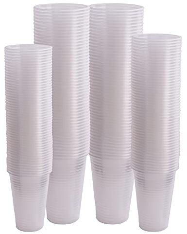 Shefa 3000 vasos de plástico transparente, vasos de fiesta de plástico para cerveza, agua y jugo, vasos de plástico para postres y bebidas frías, vasos de aguanieve y vasos de batido, vasos de cóctel