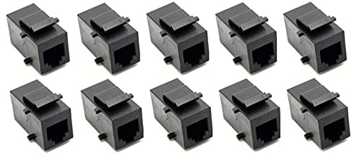 RiteAV svart RJ11/RJ12 telefon Keystone Jack hona till hona (10-pack)