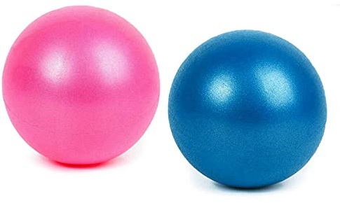 YiYFiT Ballon de Pilates,2pcs 25cm Mini Ballon de Stabilité Ballon Souple Yuga Ball pour Gym Home Office,Parfait pour Pilates,Yuga,Renforcement du Tronc,Thérapie Physique,Fitness (Rose et Bleu)