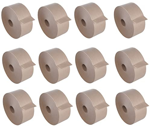 Green Blue GB8150 Nastro di carta kraft attivato ad acqua Confezione nastri di carta da 70 mm x 150 m da utilizzare con un distributore di nastro da imballaggio Carta kraft (12)
