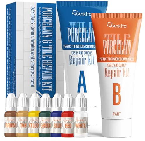 Tile Repair Kit, Ceramic Tile Repair Kit for Chips & Crack (Color Match), Porcelain Tile Chip Repair Kit with Super Strong Adhesion, Floor Tile Crack Repair Filler for Chips, Holes on Ceramic