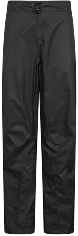 Mountain Warehouse Spray Womens Waterproof Over Trousers - IsoDry, Mesh Lined, Taped Seams, Rain Pants - Spring Summer, Travel, Festival, Cycling Black (Short) Women's Size 14