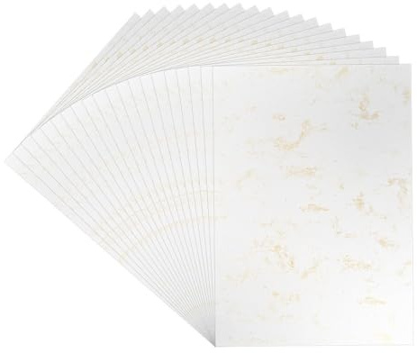Ideen mit Herz Deko-Karton | Marmoroptik | DIN A4 | 230g/m² | Marmoroptik in Weiß/Gold | 20 Bogen
