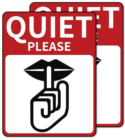 2 PCS Quiet Please Sign Sticker - Self Adhesive Peel and Stick Decal Please Keep Quiet Label for Offices Businesses Home Keep Noise to a Minimum Sign