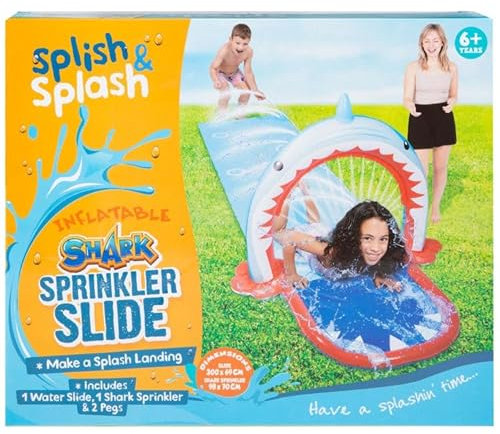 Inflattable Shark Sprinkler Slide - Inflate The Shark Sprinkler, Roll Out The Mat, Connect The Hose Pipe And You Are Ready For All The Fun In The Sun!