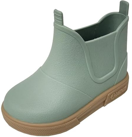 Boatilus BabyBeatly, stivali da pioggia unisex, da bambino, 100% impermeabili VERDE PASTELLO/BEIGE tg.20