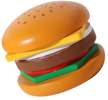 Juego de apilamiento de Alimentos, Juguetes de Madera para apilar sándwiches de Hamburguesas, Jugar Hamburguesa sándwich Juguetes educativos de Aprendizaje Preescolar, de Habilidades motoras f