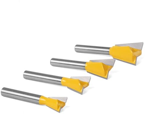 1/4,1/2inch 6mm 8mm 12mm Shank Dovetail Joint Router Bits Set Dovetail Joint Router Bits Set 14 Degree For Wood(6Pcs 6.35mm Shank)