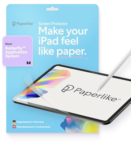 Paperlike® 3 Skärmskydd för iPad (A16) & iPad (10:e generationen) | Den originala papperskänslan, utvecklad för stress- och bubbelfri applicering (Butterfly), skyddar Pencil-spetsen