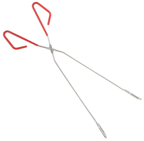 DOITOOL Pinzas de Acero Inoxidable para Barbacoa de Diseño Alargado para Agarrar Carbón y Leña con Seguridad Herramienta Resistente para Camping Cocina al Aire y Fuegos de Campamento