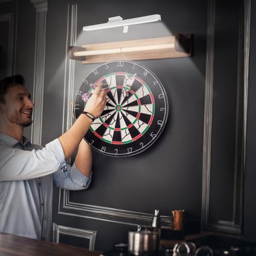 Luminaire LED pour tableau de fléchettes, éclairage de tableau de fléchettes à 5 températures de couleur et luminosité avec angle d'éclairage réglable, accessoire de fléchettes professionnel à