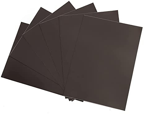 ZADAWERK® Lamina magnetica - 1,2 mm - DIN A4-6 pezzi - autoadesiva, magnetica - nera - crea magneti per il frigo - decora, ordina e organizza