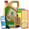 Ölwechsel Set Inspektion Servicekit 5L Castrol Edge Titanium FST LL 5W-30 Motoröl + MANN Ölfilter + MANN Luftfilter + Öl Ablassschraube Verschlussschraube