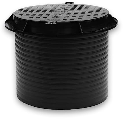 Baie de puits en plastique avec couvercle verrouillable (sans fond) 60 cm de haut Noir