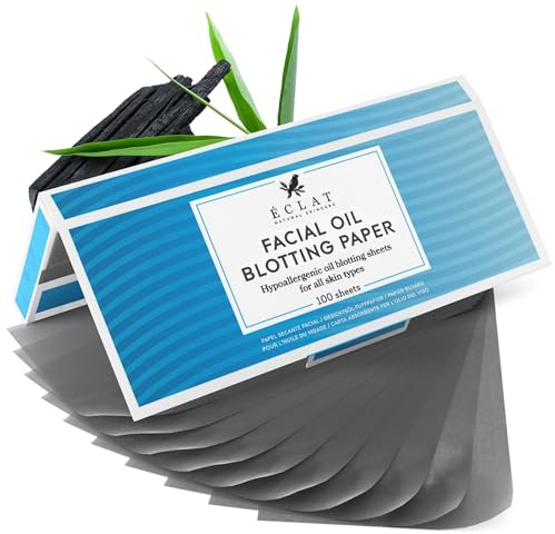 Oil Blotting Sheets for Face - Oil Blotting Sheets for Face, Activated Bamboo Charcoal Blotting Paper for Oily Skin - Oil Absorbent Pads Control, Clears Sebum, 100 Oil Absorbing Sheets, All Skin Type