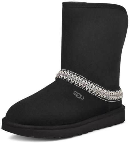 UGG Classic Short Crescent, Stivali alla Moda Donna, Black, 40 EU