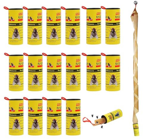 16 PièCes PièGe à Mouches PièGe à Mouches Collant PièGe à Mouches Fruits Non Toxique PièGe à Colle pour Mouches PièGes à Mouches Fruits PièGes Collants pour Usage IntéRieur Et ExtéRieur