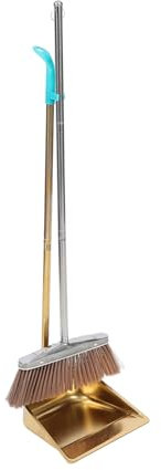 Ciieeo Juego De Escoba y Recogedor De Acero Inoxidable Diseño Compacto Ideal para Oficina y Hogar