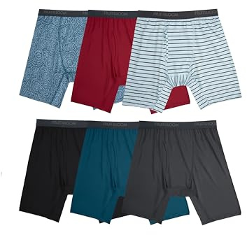 Fruit of the Loom Men's Micro Stretch Boxer Briefs, Designed to Move with You, Lightweight & Moisture Wicking, Long Leg - 6 Pack - Assorted Colors, Large