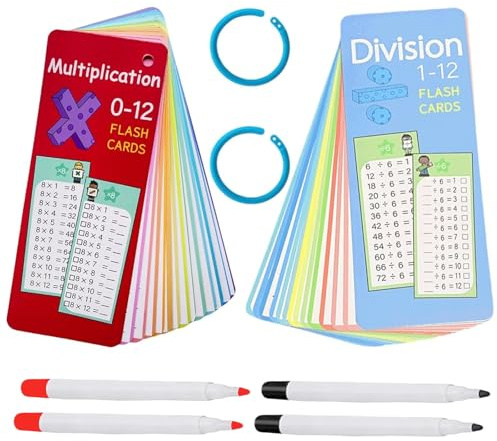 Times Tables Flash Cards,times Tables Poster,0-12 Multiplication Flash Cards with 2 Dry Brush Multiplication Tables for Time Tables Educational Tools for Grades(15 Used by people over the age of)