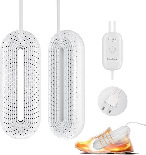 Scienbeauty Schuhtrockner Elektrisch, Skischuhtrockner Schuhwärmer 3 Modi Ausschalten Timer Leises Stiefeltrockner für Schuhe, Skischuhe, Handschuhe, Socken (EU Stecker)