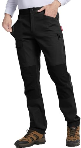 WORK IDEA Herren Outdoorhose aus elastischer Baumwolle, robust & atmungsaktiv, wasserabweisend, verstellbare Hosenbeine, ideal für Camping, Wandern & Outdoor-Aktivitäten